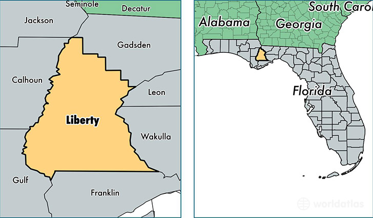 location of Liberty county on a map