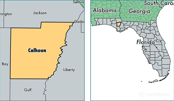 location of Calhoun county on a map