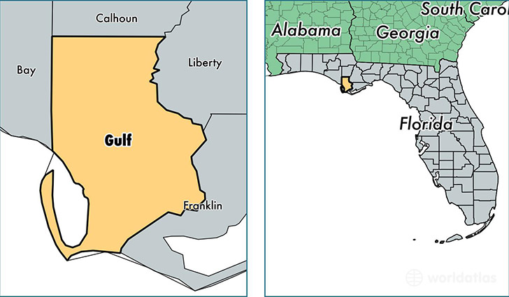location of Gulf county on a map