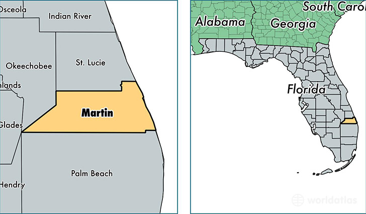 location of Martin county on a map