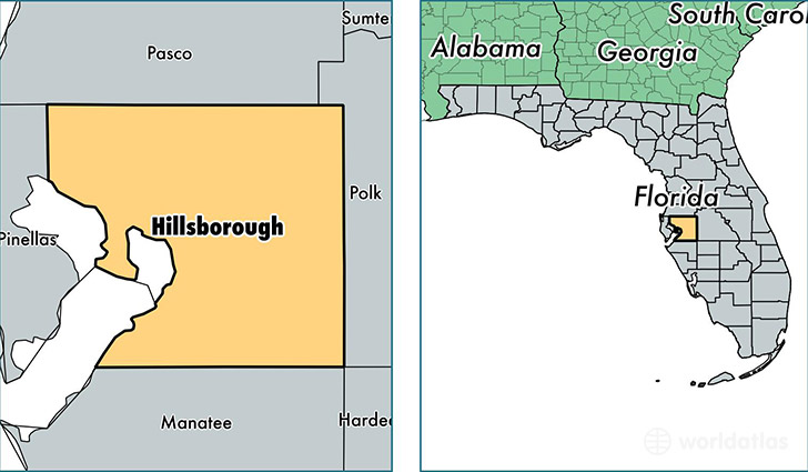 location of Hillsborough county on a map