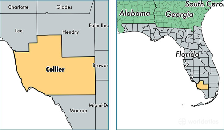 location of Collier county on a map