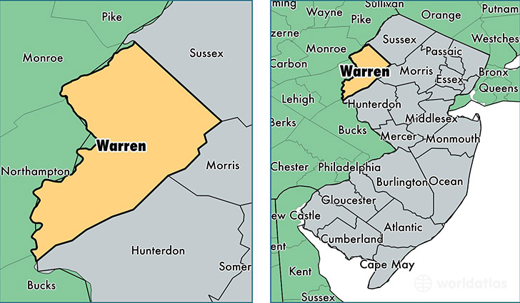 location of Warren county on a map