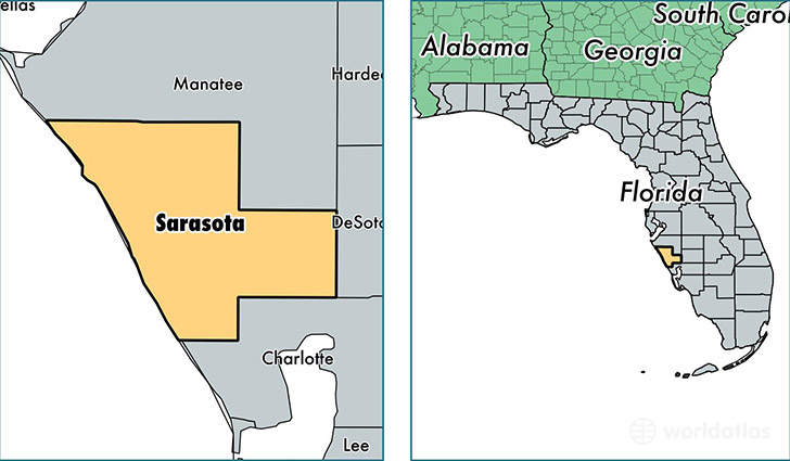 location of Sarasota county on a map