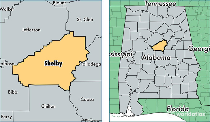 location of Shelby county on a map