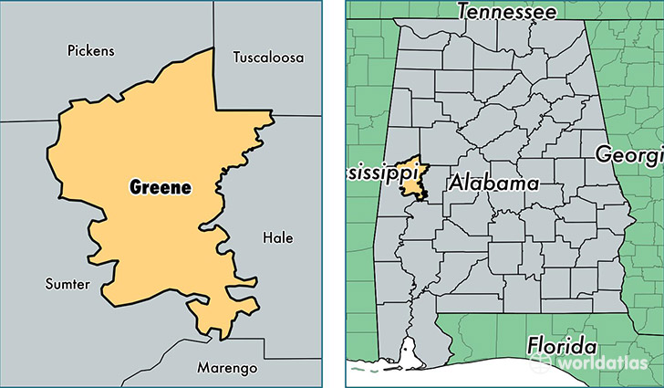 location of Greene county on a map