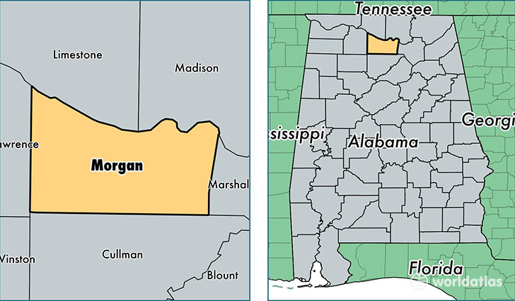 location of Morgan county on a map