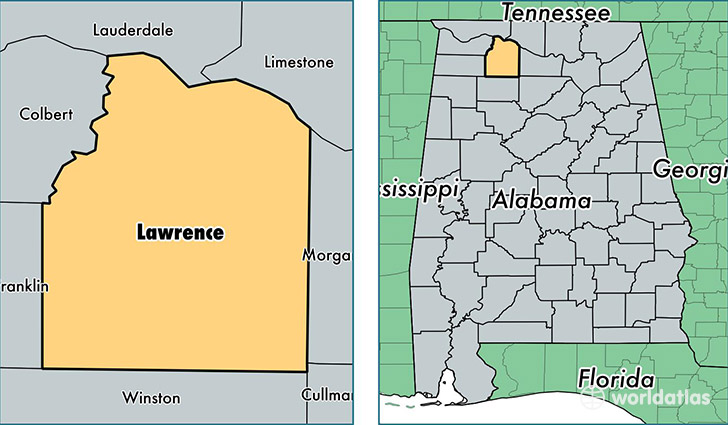 location of Lawrence county on a map