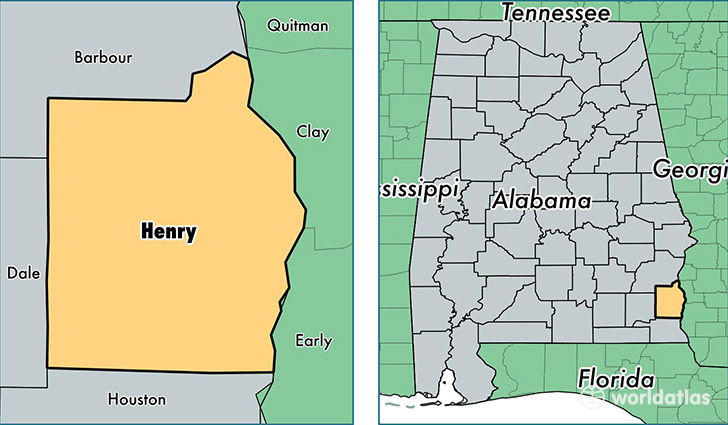 location of Henry county on a map