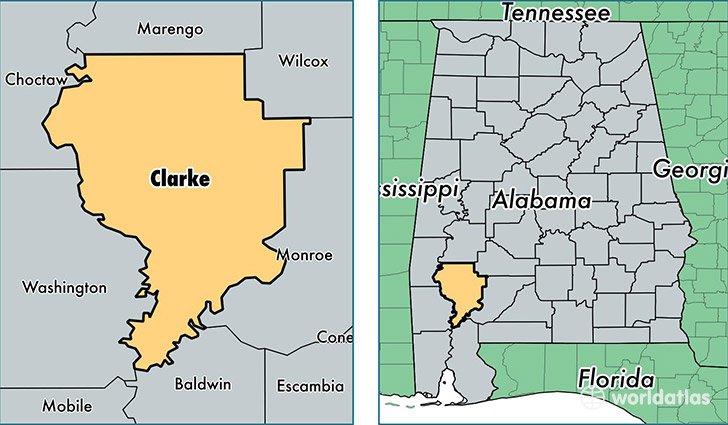 location of Clarke county on a map