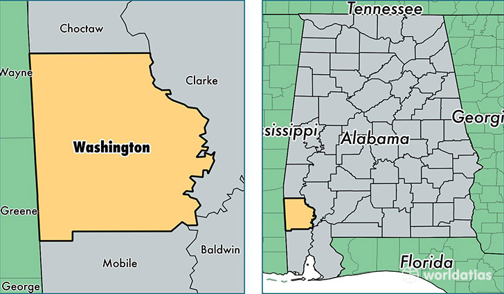 location of Washington county on a map