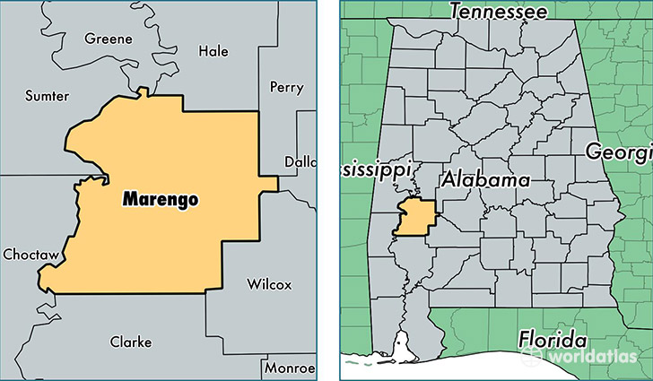 location of Marengo county on a map