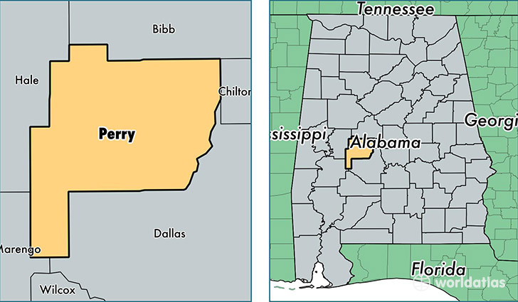 location of Perry county on a map