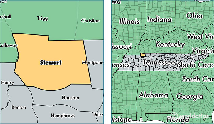 location of Stewart county on a map