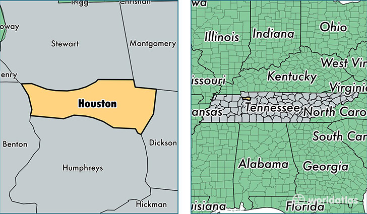 location of Houston county on a map