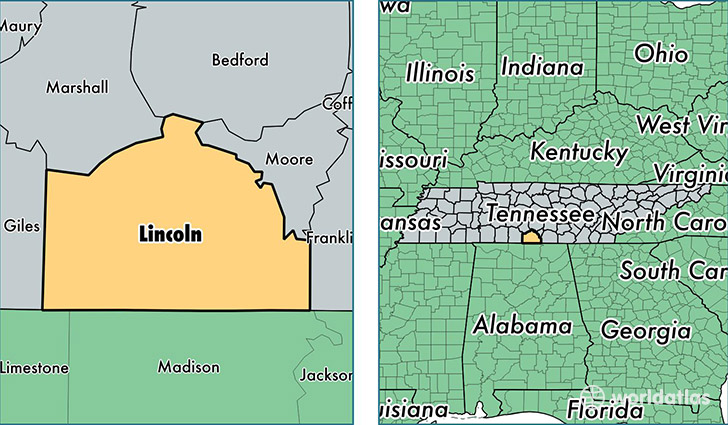 location of Lincoln county on a map