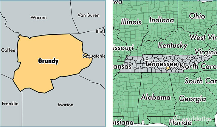 location of Grundy county on a map