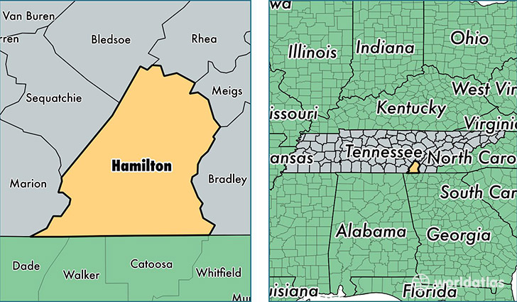 location of Hamilton county on a map