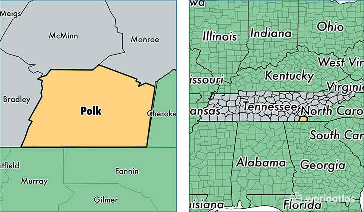 location of Polk county on a map