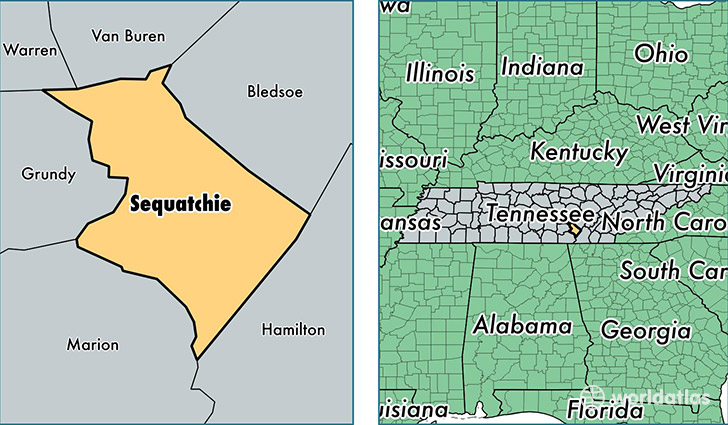 location of Sequatchie county on a map