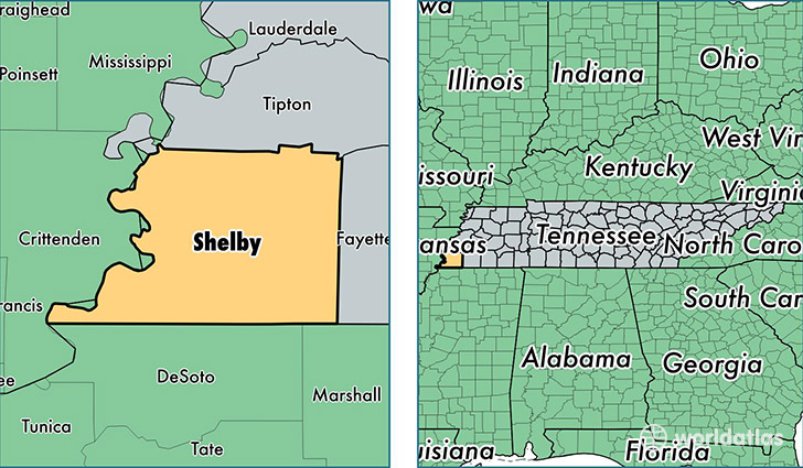 location of Shelby county on a map