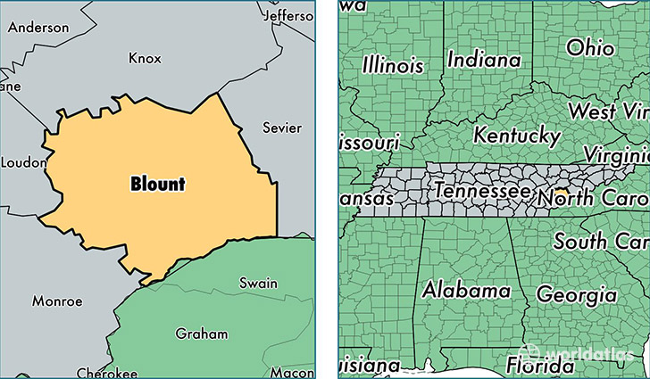 location of Blount county on a map