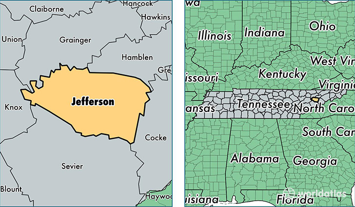 location of Jefferson county on a map