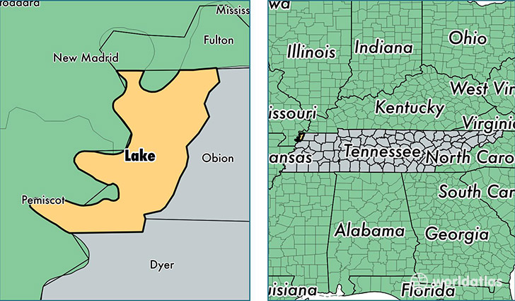 location of Lake county on a map