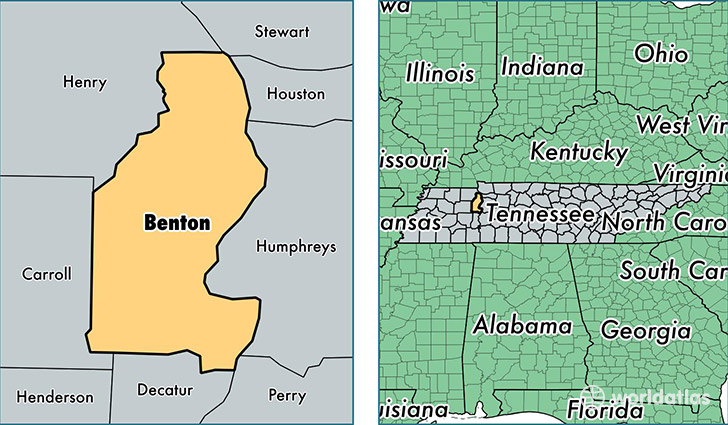 location of Benton county on a map