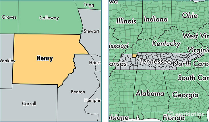 location of Henry county on a map