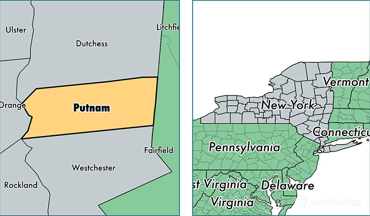 location of Putnam county on a map