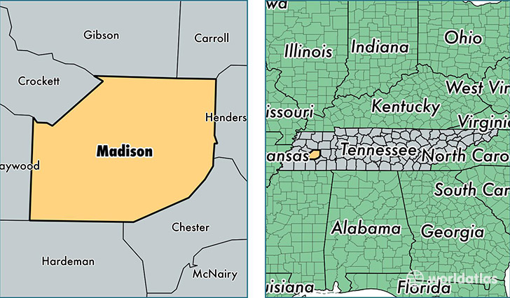 location of Madison county on a map