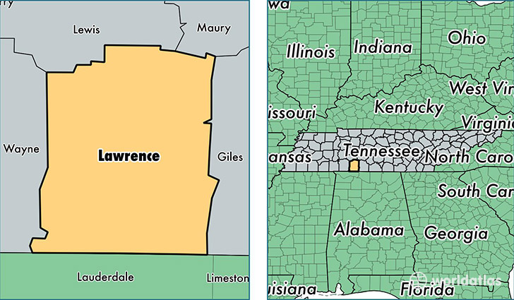 location of Lawrence county on a map