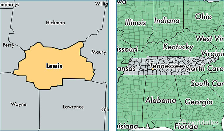 location of Lewis county on a map