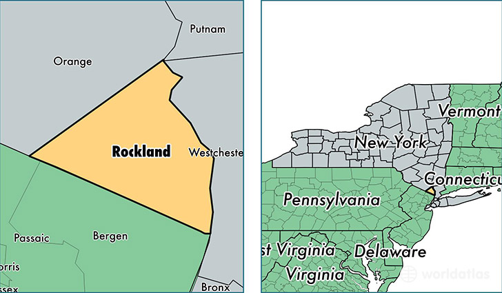location of Rockland county on a map