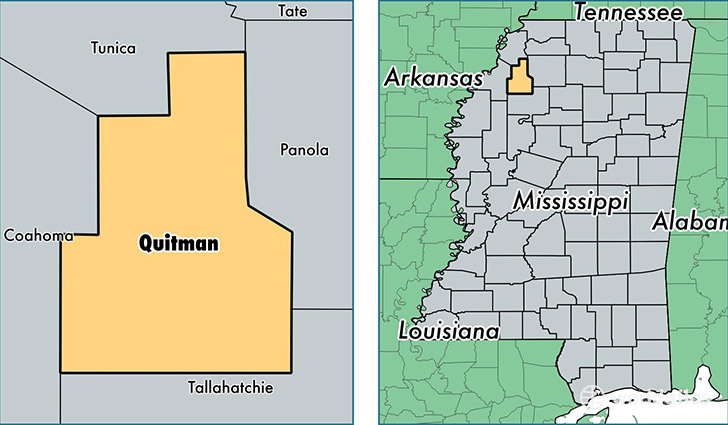 location of Quitman county on a map