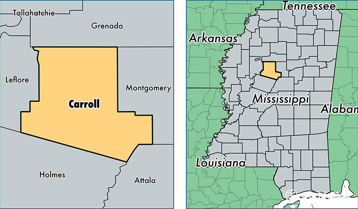 location of Carroll county on a map