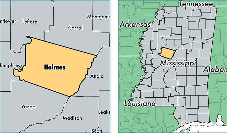 location of Holmes county on a map