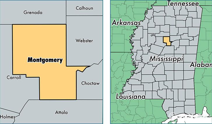 location of Montgomery county on a map