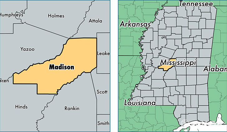 location of Madison county on a map