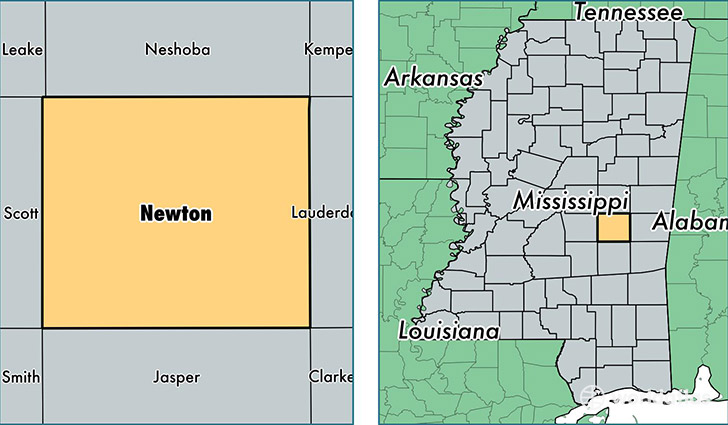 location of Newton county on a map