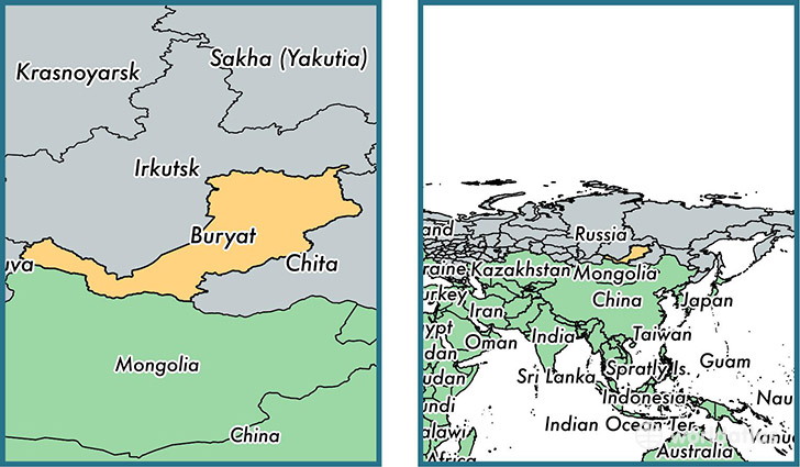 Location of republic of Buryatiya on a map