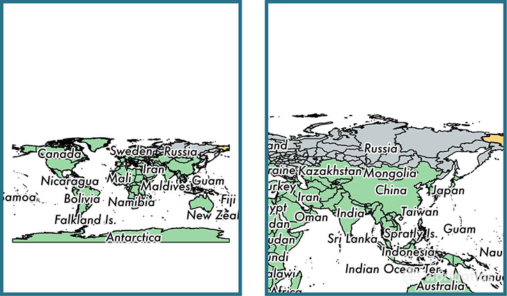 Location of autonomous district of Chukotka Autonomous Okrug on a map