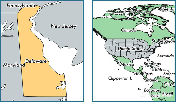 Where is Delaware state? / Where is Delaware Located in The World