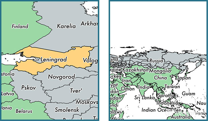 Location of autonomous city of Saint Petersburg on a map