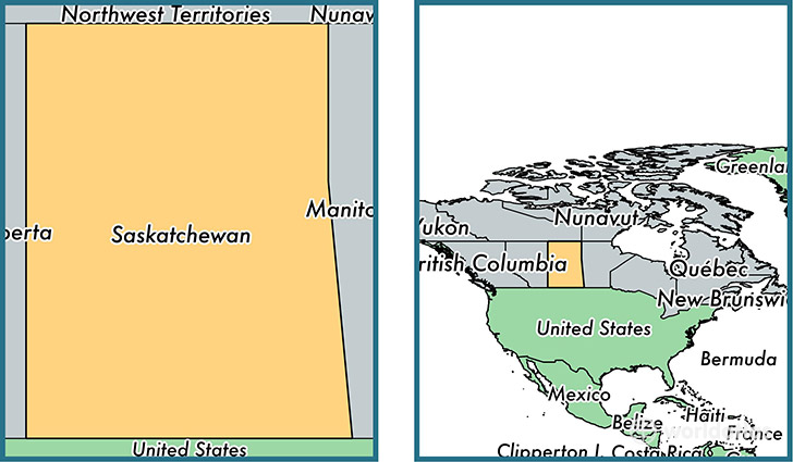Location of province of Saskatchewan on a map