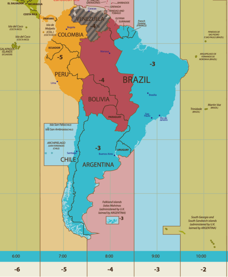 South America Time Zone South America Current Time