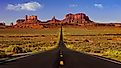 The road through Monument Valley, Arizona.