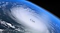A hurricane seen from outer space. 