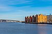 Sundsvallsbron Bridge the Bothnian sea near Sundsvall, Sweden,